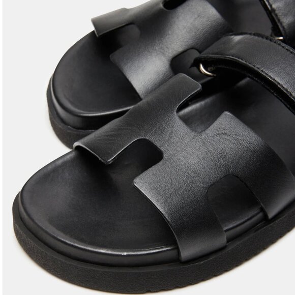 Steve Madden Mayven Black Leather Sandals (NEW!) - Picture 5 of 13
